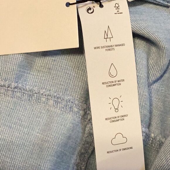 New Zara soft denim Shirt Midi Maxi belted Dress size Medium linen blend - Picture 10 of 13